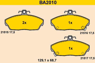 BA2010 BARUM Комплект тормозных колодок, дисковый тормоз