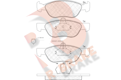 RB1124 R BRAKE Комплект тормозных колодок, дисковый тормоз