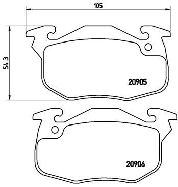 P61097 BREMBO Комплект тормозных колодок, дисковый тормоз