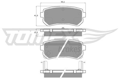 TX1566 TOMEX Brakes Комплект тормозных колодок, дисковый тормоз