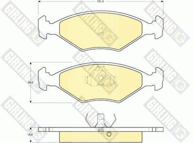 6109582 GIRLING Комплект тормозных колодок, дисковый тормоз