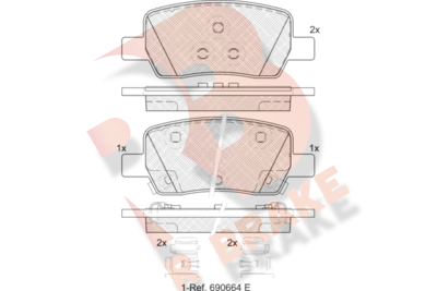 RB2442 R BRAKE Комплект тормозных колодок, дисковый тормоз