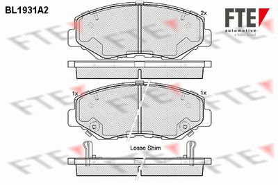 BL1931A2 FTE Комплект тормозных колодок, дисковый тормоз