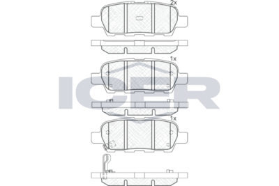 181509 ICER Комплект тормозных колодок, дисковый тормоз