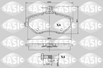 6216101 SASIC Комплект тормозных колодок, дисковый тормоз