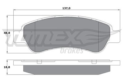 TX14411 TOMEX Brakes Комплект тормозных колодок, дисковый тормоз