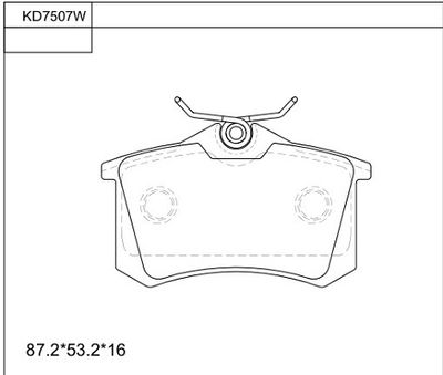 KD7507W ASIMCO Комплект тормозных колодок, дисковый тормоз