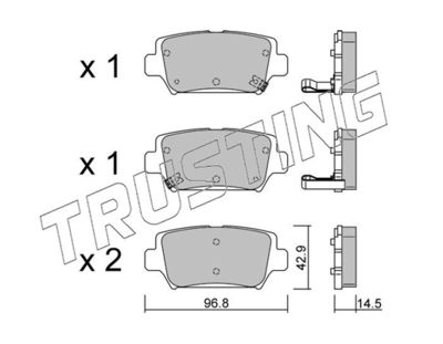 12400 TRUSTING Комплект тормозных колодок, дисковый тормоз