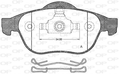 BPA084300 OPEN PARTS Комплект тормозных колодок, дисковый тормоз