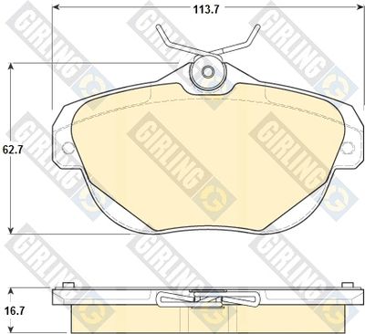 6116641 GIRLING Комплект тормозных колодок, дисковый тормоз