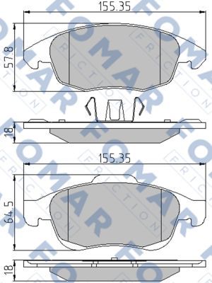 FO929981 FOMAR Friction Комплект тормозных колодок, дисковый тормоз