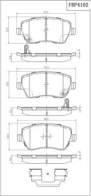 FBP4102 FI.BA Комплект тормозных колодок, дисковый тормоз