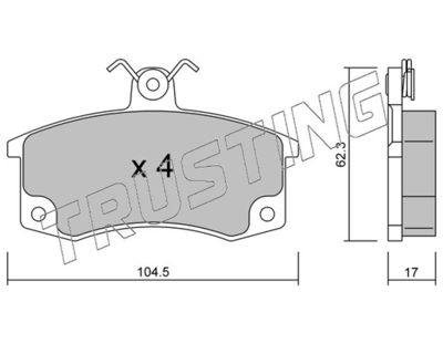 0640 TRUSTING Комплект тормозных колодок, дисковый тормоз