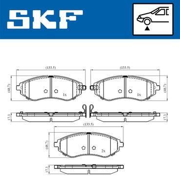 VKBP80460A SKF Комплект тормозных колодок, дисковый тормоз