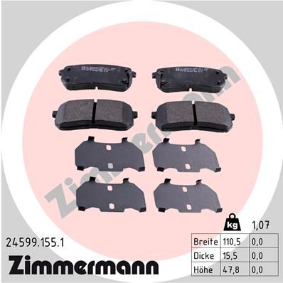 245991551 ZIMMERMANN Комплект тормозных колодок, дисковый тормоз