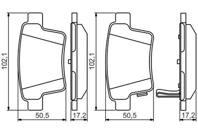 0986495344 BOSCH Комплект тормозных колодок, дисковый тормоз