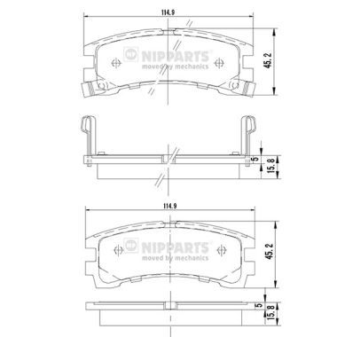 J3611028 NIPPARTS Комплект тормозных колодок, дисковый тормоз