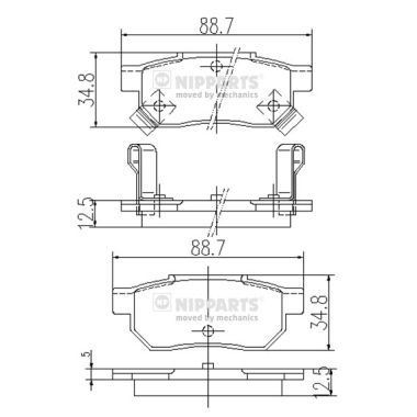 J3614004 NIPPARTS Комплект тормозных колодок, дисковый тормоз