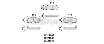 AB0324 BRAXIS Комплект тормозных колодок, дисковый тормоз