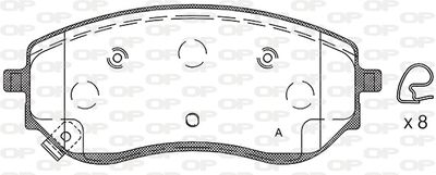 BPA180102 OPEN PARTS Комплект тормозных колодок, дисковый тормоз