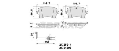 AB0484 BRAXIS Комплект тормозных колодок, дисковый тормоз