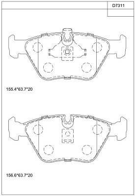 KD7311 ASIMCO Комплект тормозных колодок, дисковый тормоз