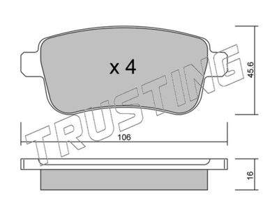 8340 TRUSTING Комплект тормозных колодок, дисковый тормоз