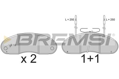 BP7243 BREMSI Комплект тормозных колодок, дисковый тормоз