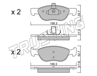 0842 TRUSTING Комплект тормозных колодок, дисковый тормоз