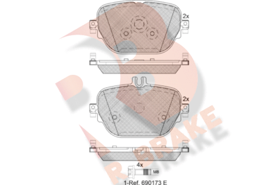 RB2288 R BRAKE Комплект тормозных колодок, дисковый тормоз