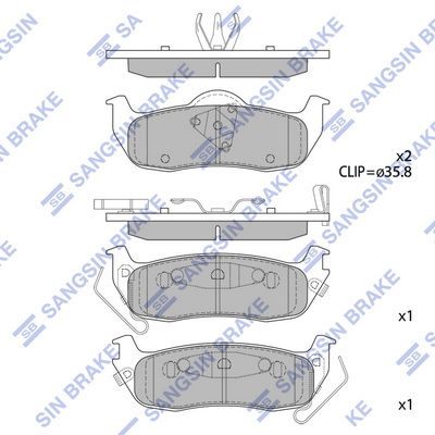 SP1512 Hi-Q Комплект тормозных колодок, дисковый тормоз