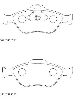 KD6776 ASIMCO Комплект тормозных колодок, дисковый тормоз