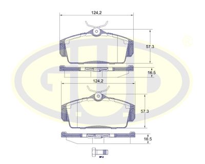 GBP880172 G.U.D. Комплект тормозных колодок, дисковый тормоз