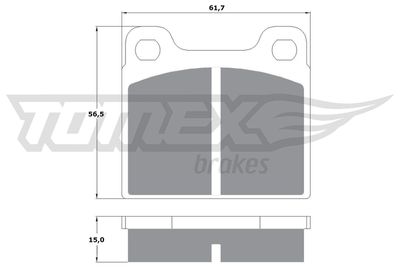 TX1019 TOMEX Brakes Комплект тормозных колодок, дисковый тормоз