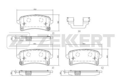 BS1176 ZEKKERT Комплект тормозных колодок, дисковый тормоз