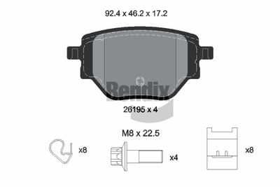 BPD2466 BENDIX Braking Комплект тормозных колодок, дисковый тормоз