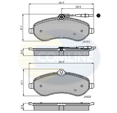 CBP11621 COMLINE Комплект тормозных колодок, дисковый тормоз