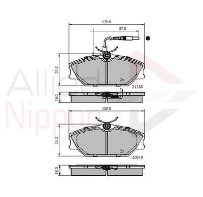 ADB1526 COMLINE Комплект тормозных колодок, дисковый тормоз