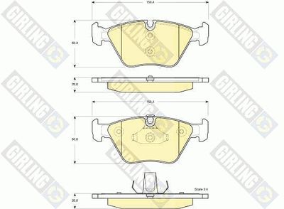 6115772 GIRLING Комплект тормозных колодок, дисковый тормоз