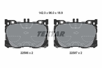 2258601 TEXTAR Комплект тормозных колодок, дисковый тормоз