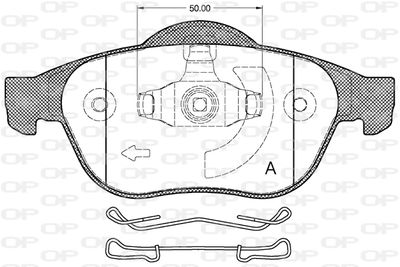 BPA084320 OPEN PARTS Комплект тормозных колодок, дисковый тормоз