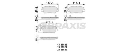 AB0379 BRAXIS Комплект тормозных колодок, дисковый тормоз