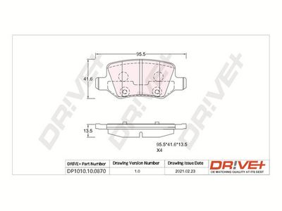 DP1010100870 Dr!ve+ Комплект тормозных колодок, дисковый тормоз