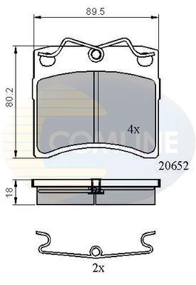 CBP0925 COMLINE Комплект тормозных колодок, дисковый тормоз