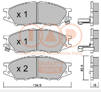 70413087P IAP QUALITY PARTS Комплект тормозных колодок, дисковый тормоз