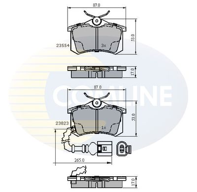 CBP2797 COMLINE Комплект тормозных колодок, дисковый тормоз