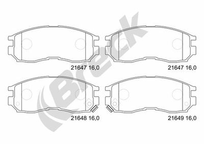 216470070110 BRECK Комплект тормозных колодок, дисковый тормоз