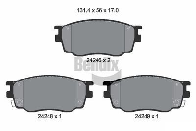 BPD2113 BENDIX Braking Комплект тормозных колодок, дисковый тормоз