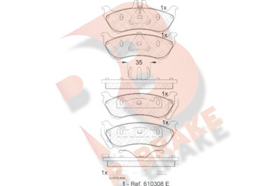 RB1392 R BRAKE Комплект тормозных колодок, дисковый тормоз