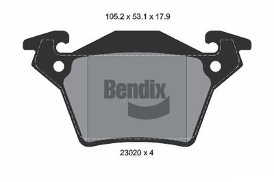 BPD1904 BENDIX Braking Комплект тормозных колодок, дисковый тормоз